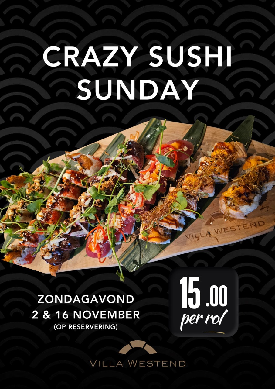 Crazy Sushi sunday 2 en 6 november