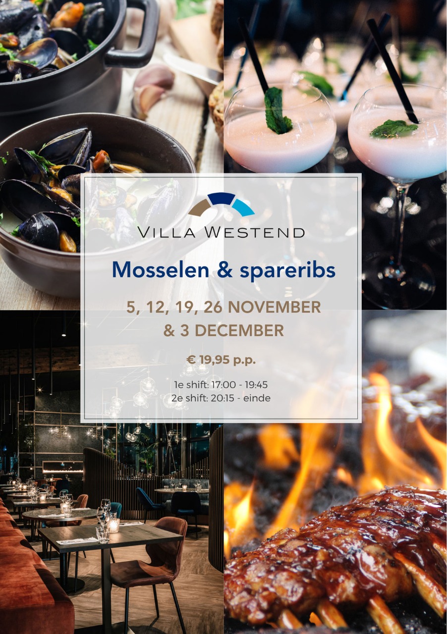 Mossel en sparerib avonden 5, 12, 19, 26 november - 3 december
