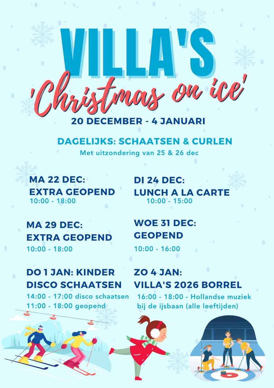 Villa's Christmass on ice vanaf 20 december t/m 5 januari