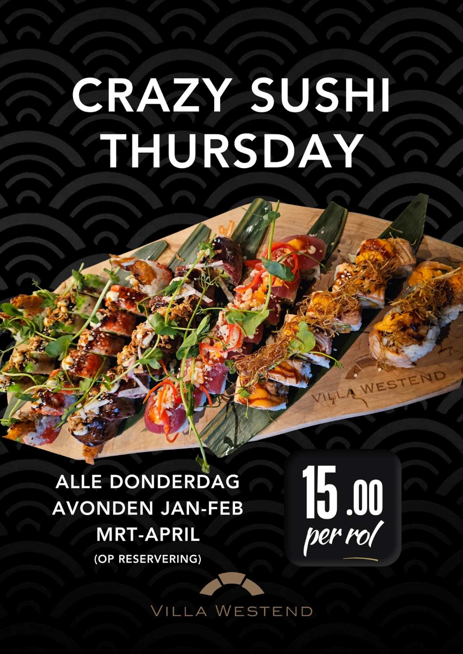 Crazy Sushi Thursday, elke donderdag van januari tot en met april