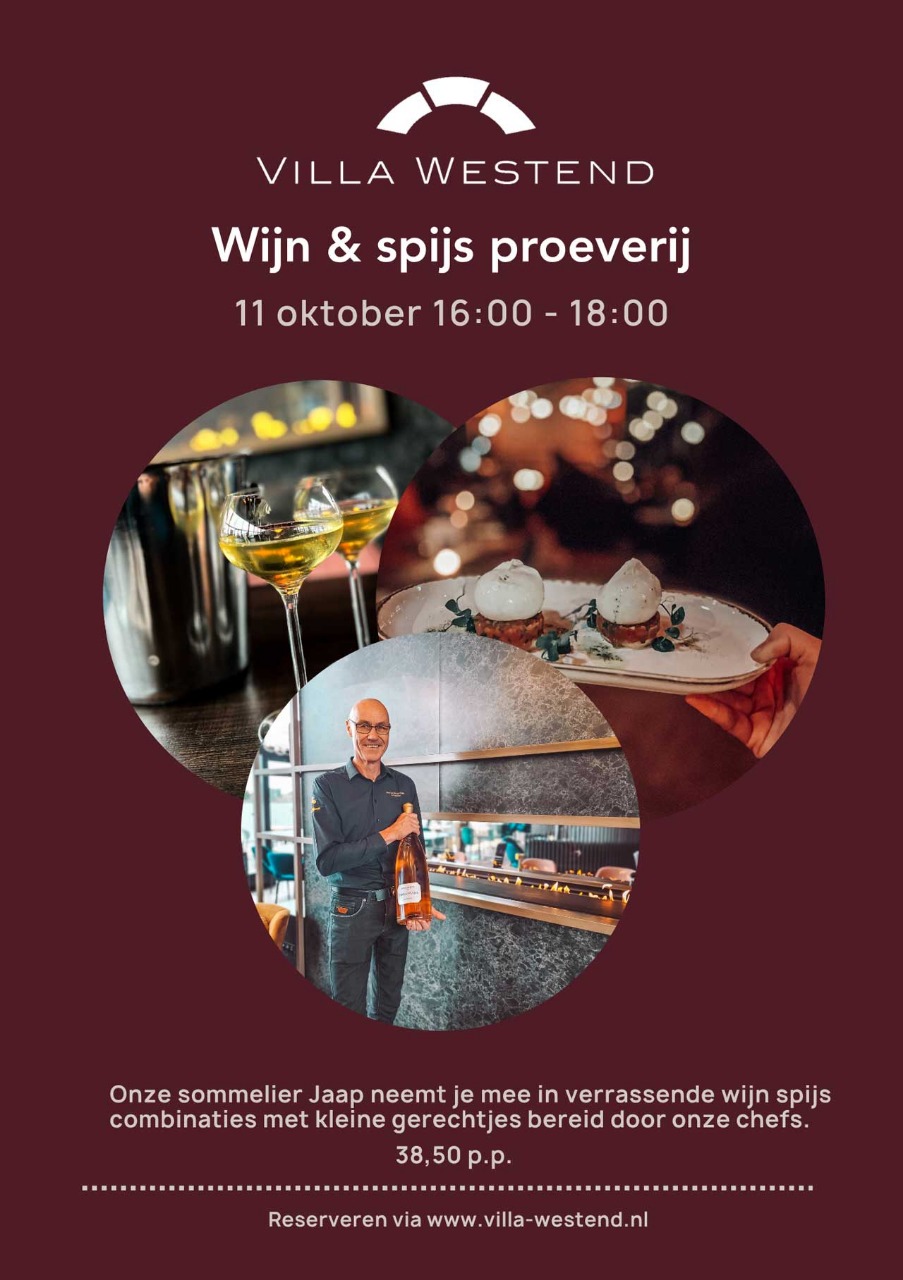 Wijn en spijs proeverij 11 oktober 2026