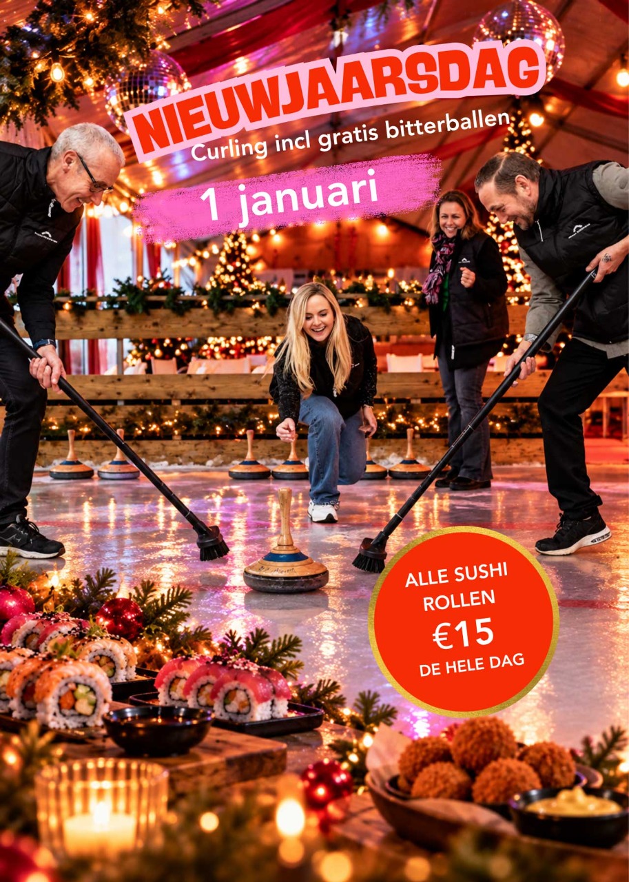 Curling en Sushi actie 1 januari 2027